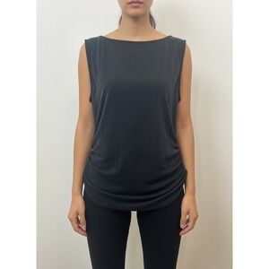 Green Envelope Black Rucched Boat Neck Knit Top Size M